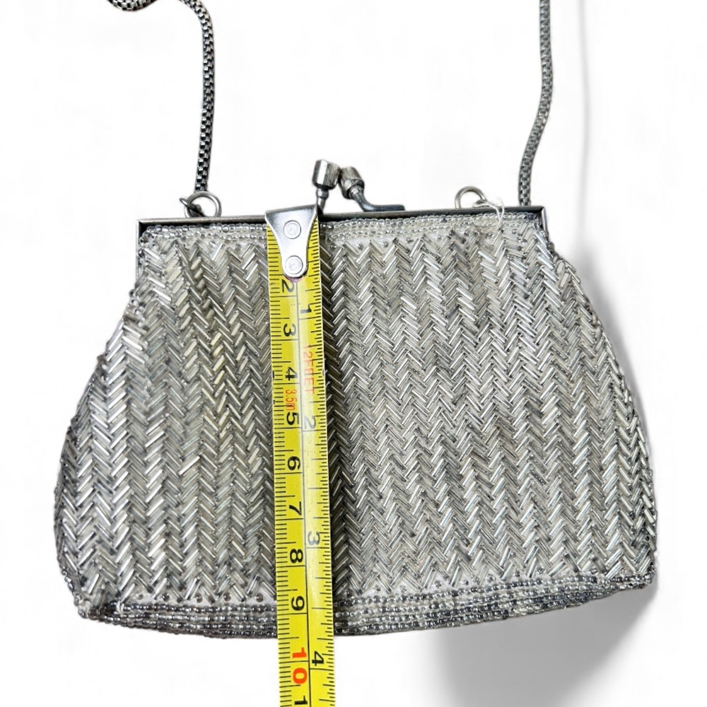 Silver Beaded Evening Bag - Picture 2 of 5
